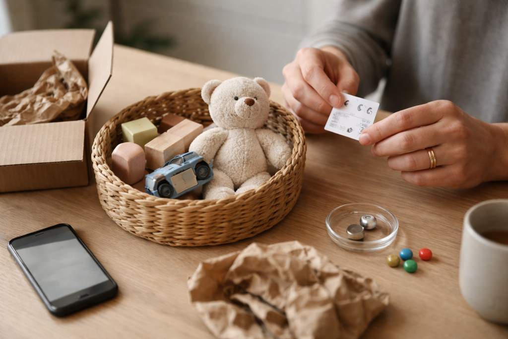 Legetøj i kurven med ro i maven: min CE-tjekliste til køb, pakke og genbrug