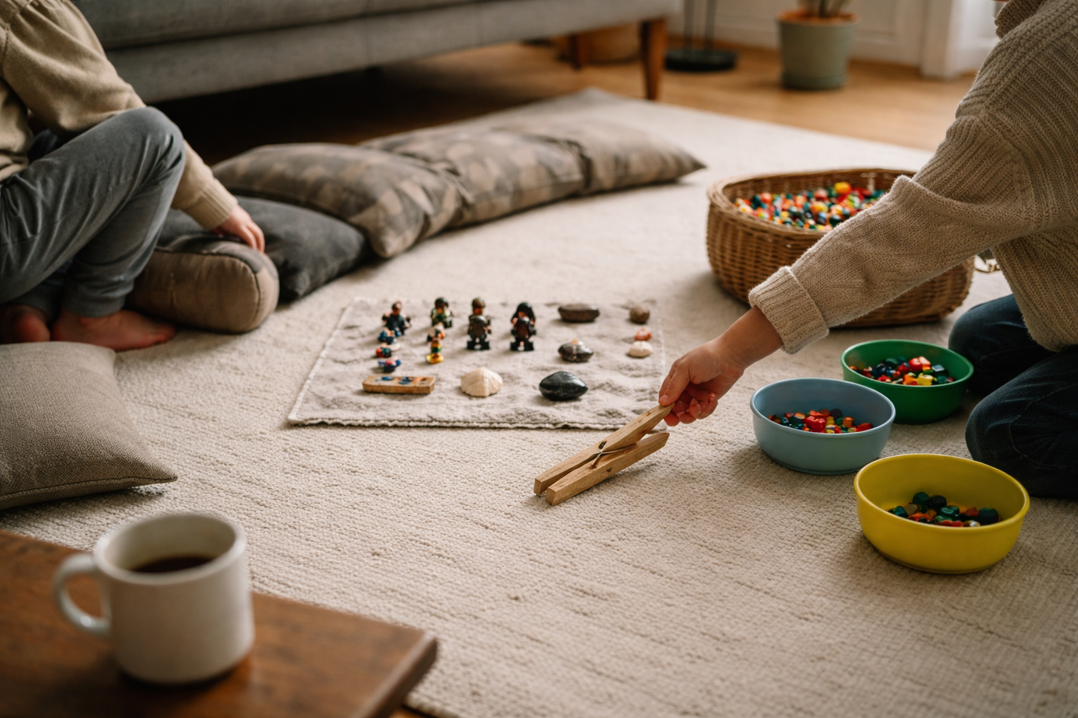 Tre børn, én stue og nul energi: lege der kører (næsten) uden dig