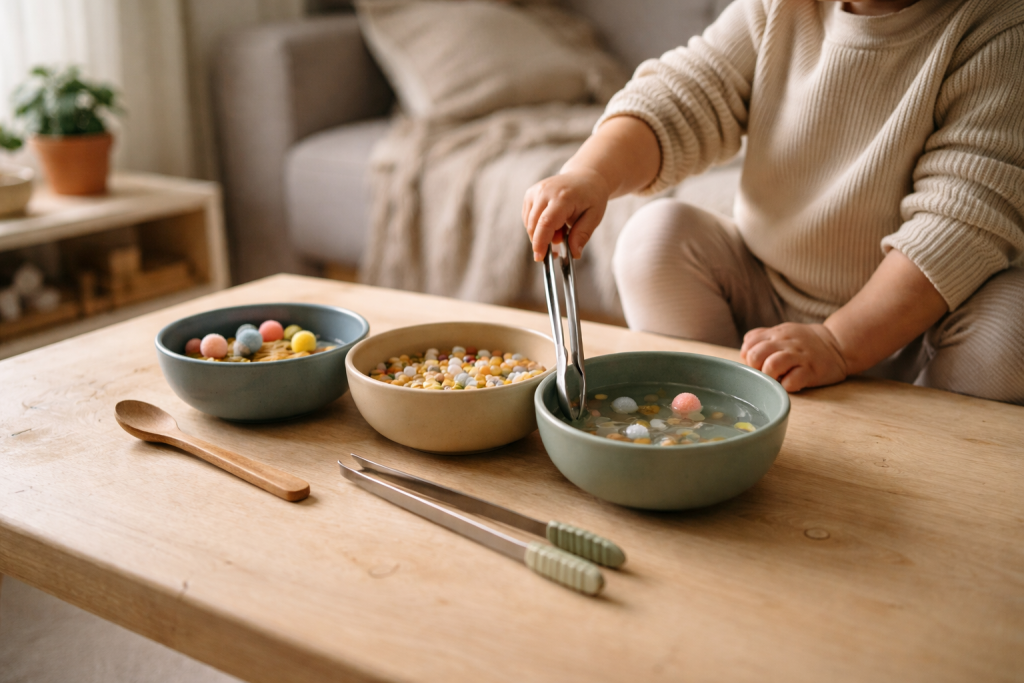 Legen må gerne være blid: 15 sansemotoriske lege til sansefølsomme børn (med tør-mellem-våd-knap)