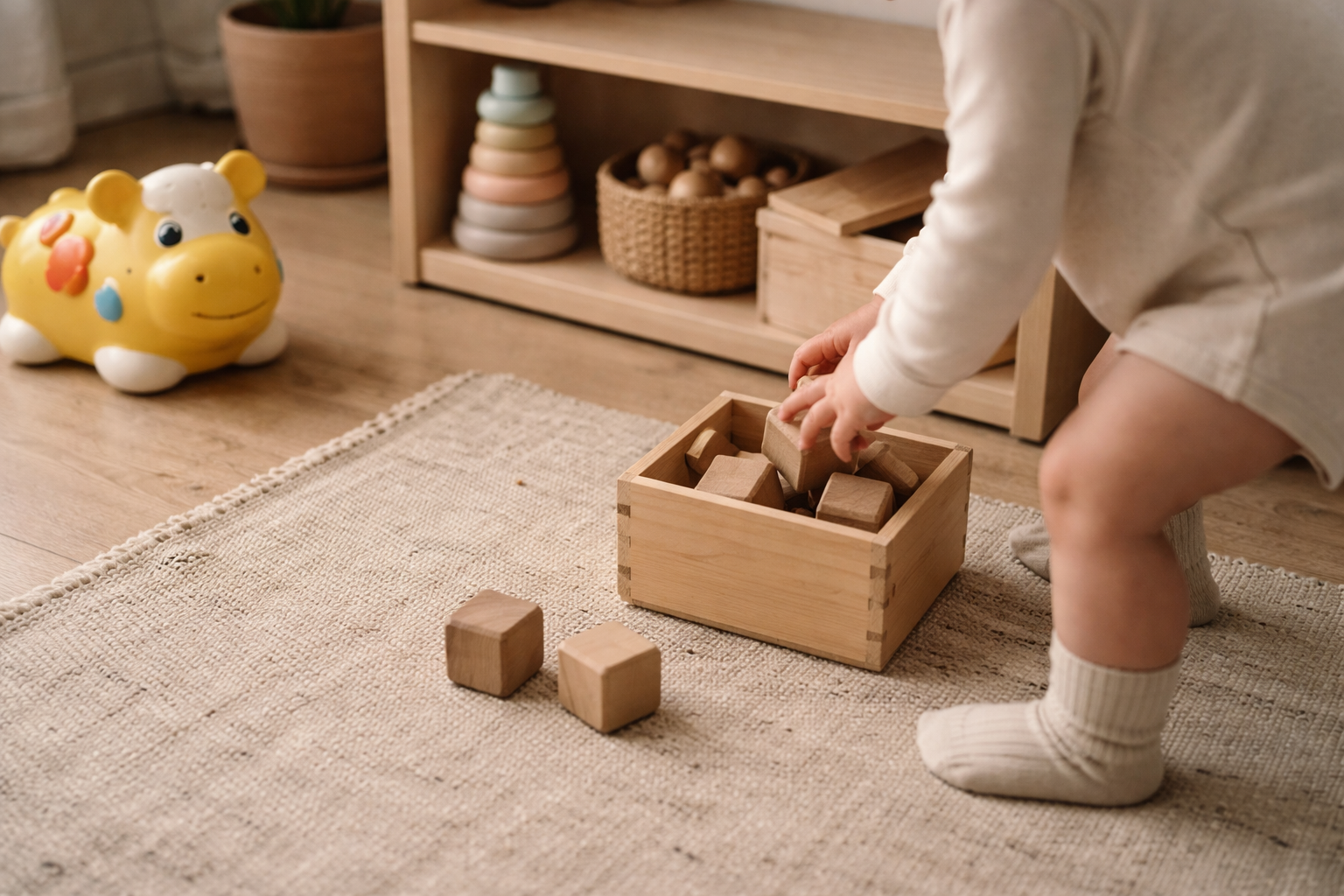Jeg fortrød den syngende plastikko - sådan fandt jeg ro på legetøjshylden til 1-årig