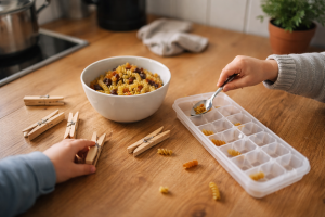 Hvordan du gør køkkenbordet til mini-motorikcenter på 5 minutter